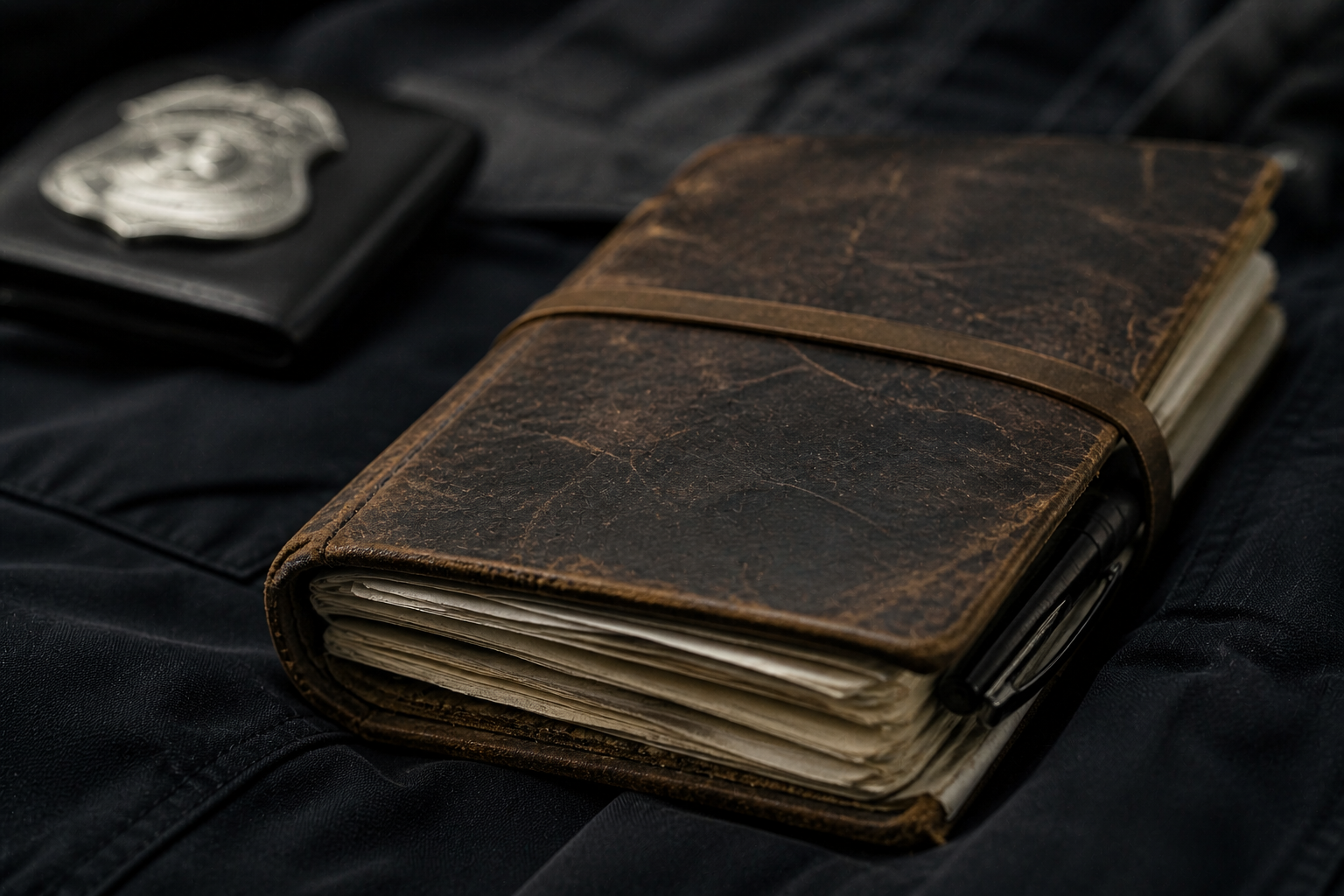 Blue Line Legacy leather portfolio holding signed estate planning documents for The Shield clients